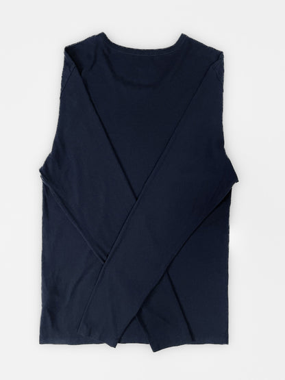 Basic Long Sleeve Cotton Tee in Dark Navy