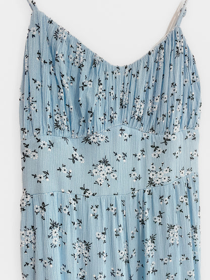 Blue Ditsy Floral Wide Leg Jumpsuit