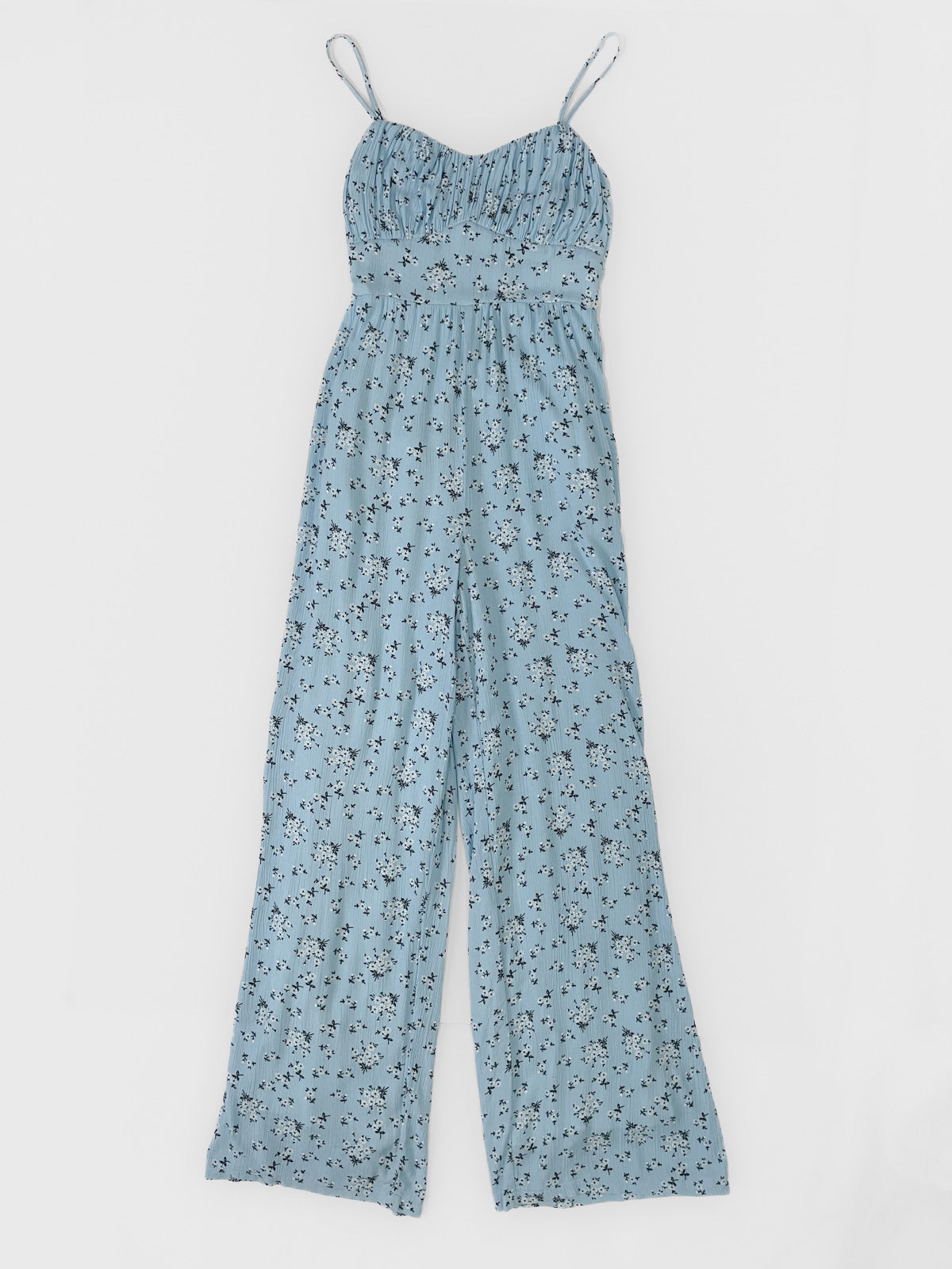 Blue Ditsy Floral Wide Leg Jumpsuit