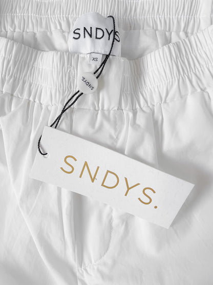White Cotton Poplin Boxer Style Shorts