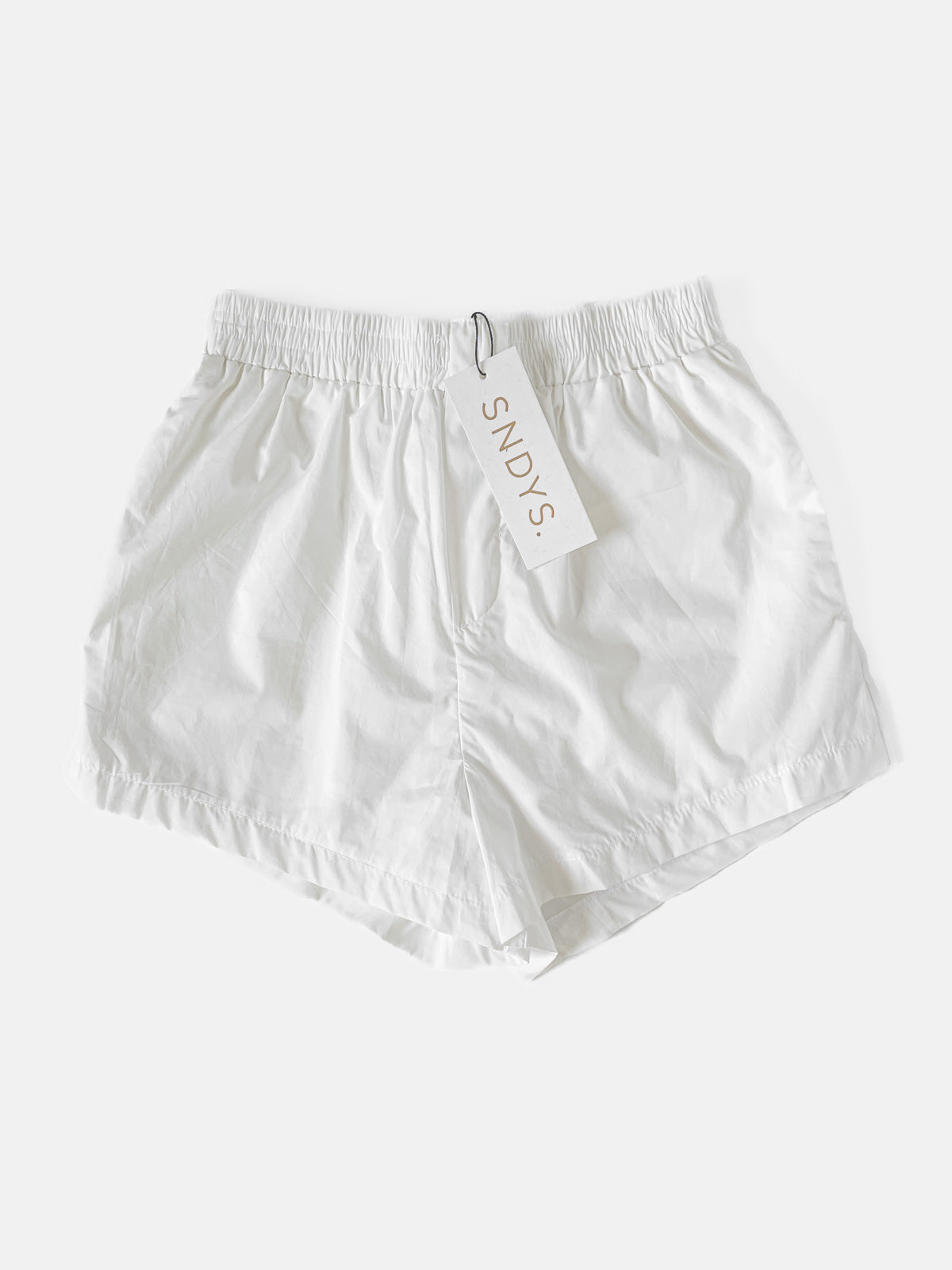 White Cotton Poplin Boxer Style Shorts