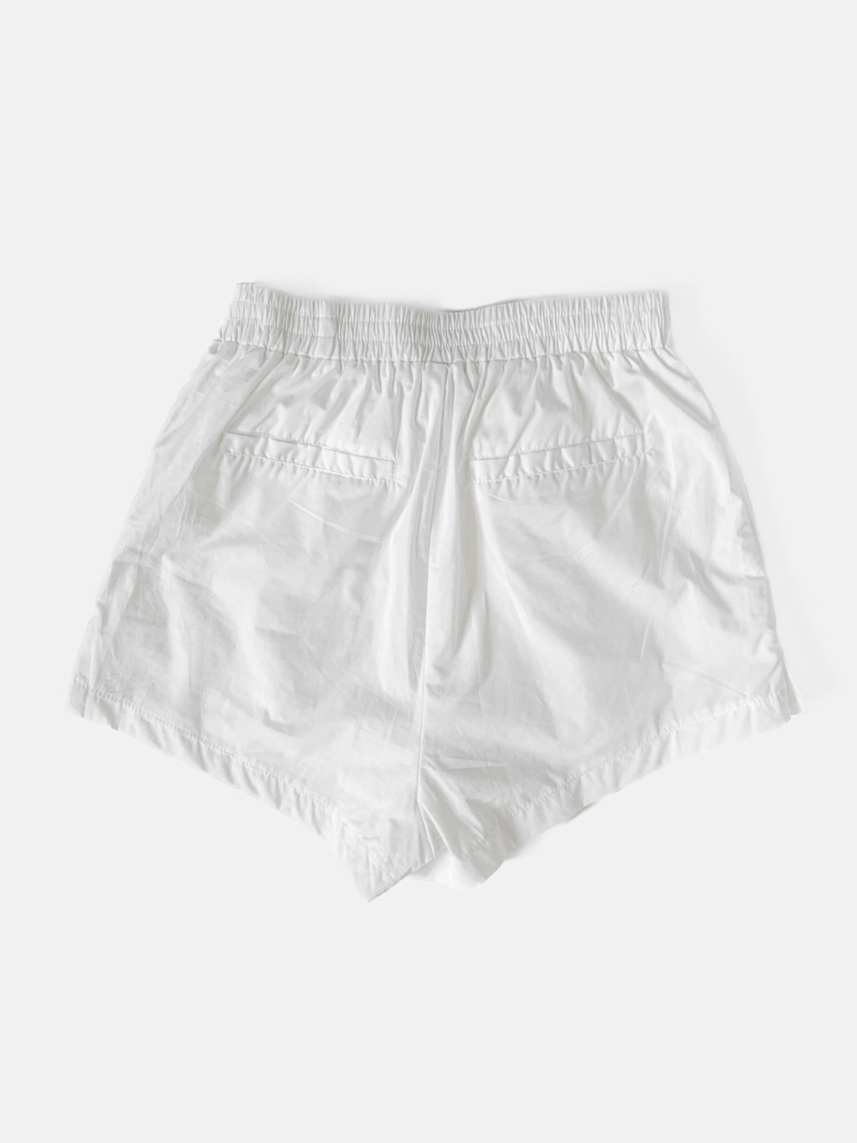 White Cotton Poplin Boxer Style Shorts