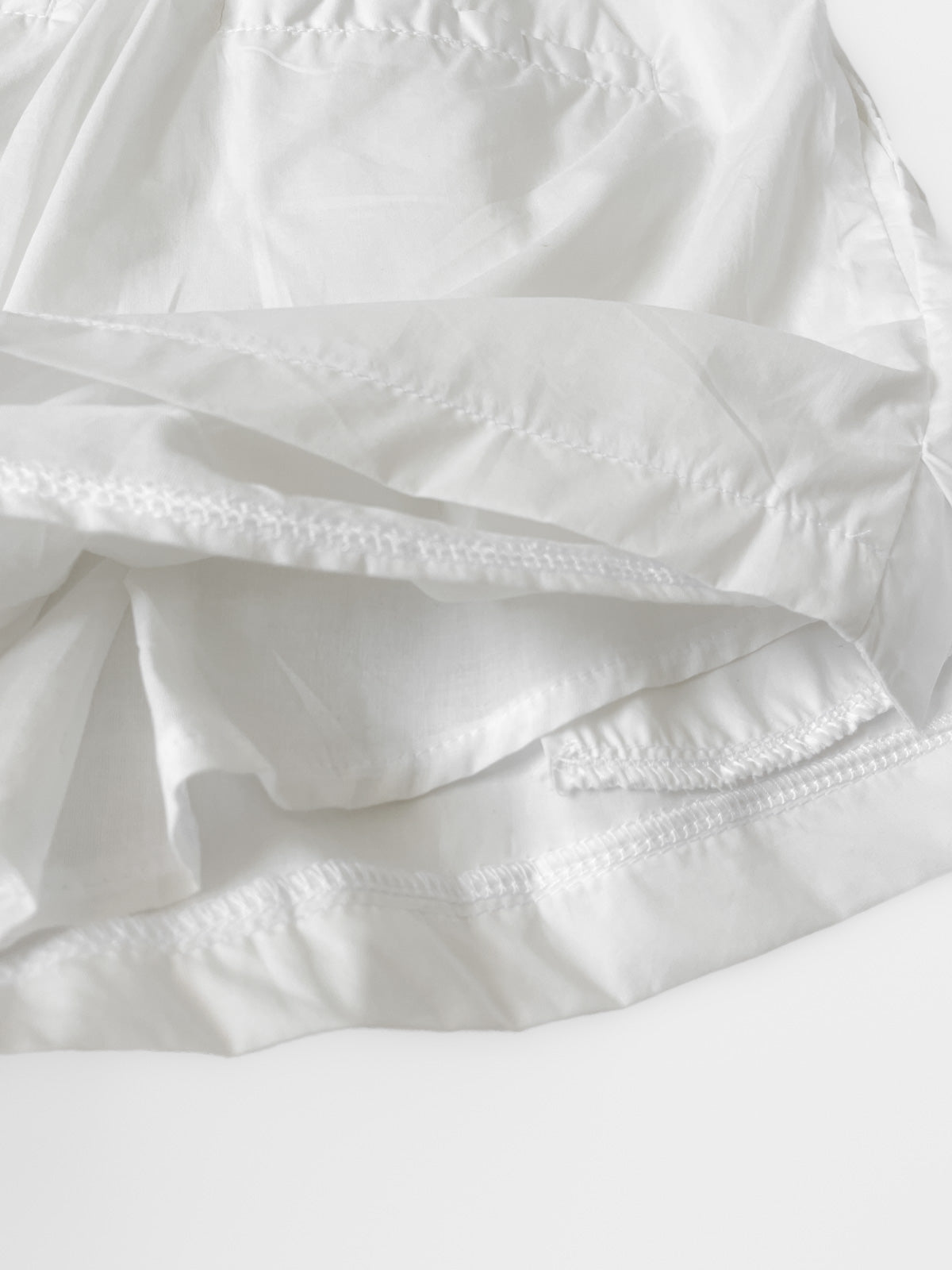 White Cotton Poplin Boxer Style Shorts