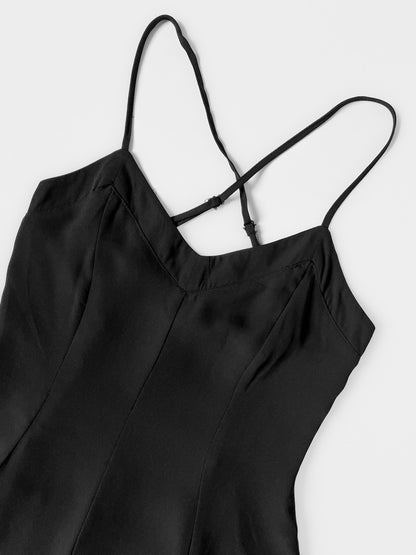 Black Chiffon Fit and Flare Mini Dress