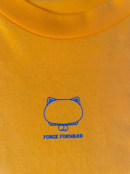 "Forge Ahead" Mustard Lucky Cat Long Sleeve Tee