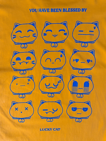 "Forge Ahead" Mustard Lucky Cat Long Sleeve Tee
