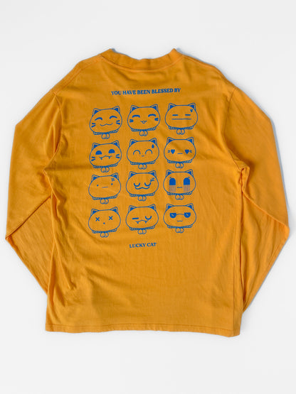 "Forge Ahead" Mustard Lucky Cat Long Sleeve Tee