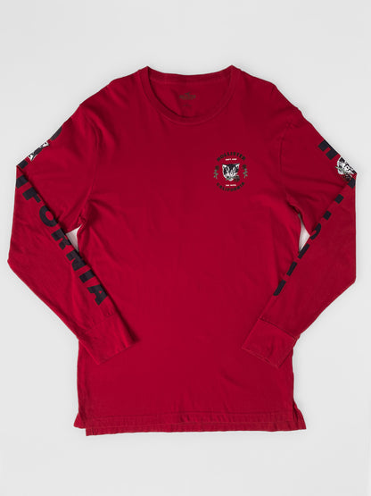 "Don't Stop the Youth" Red Rose Black Cat Long Sleeve Tee