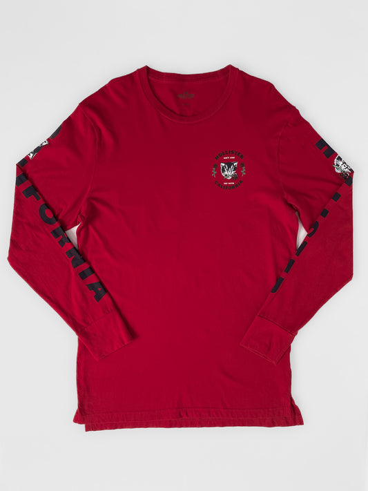 "Don't Stop the Youth" Red Rose Black Cat Long Sleeve Tee