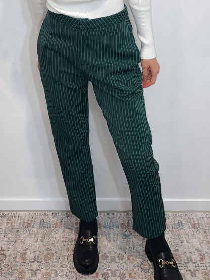 Green Pinstripe Trousers