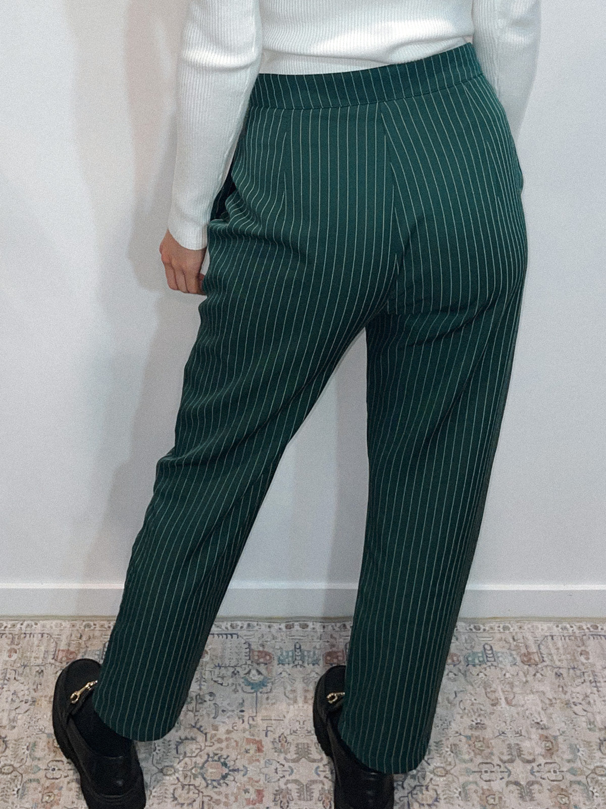 Green Pinstripe Trousers