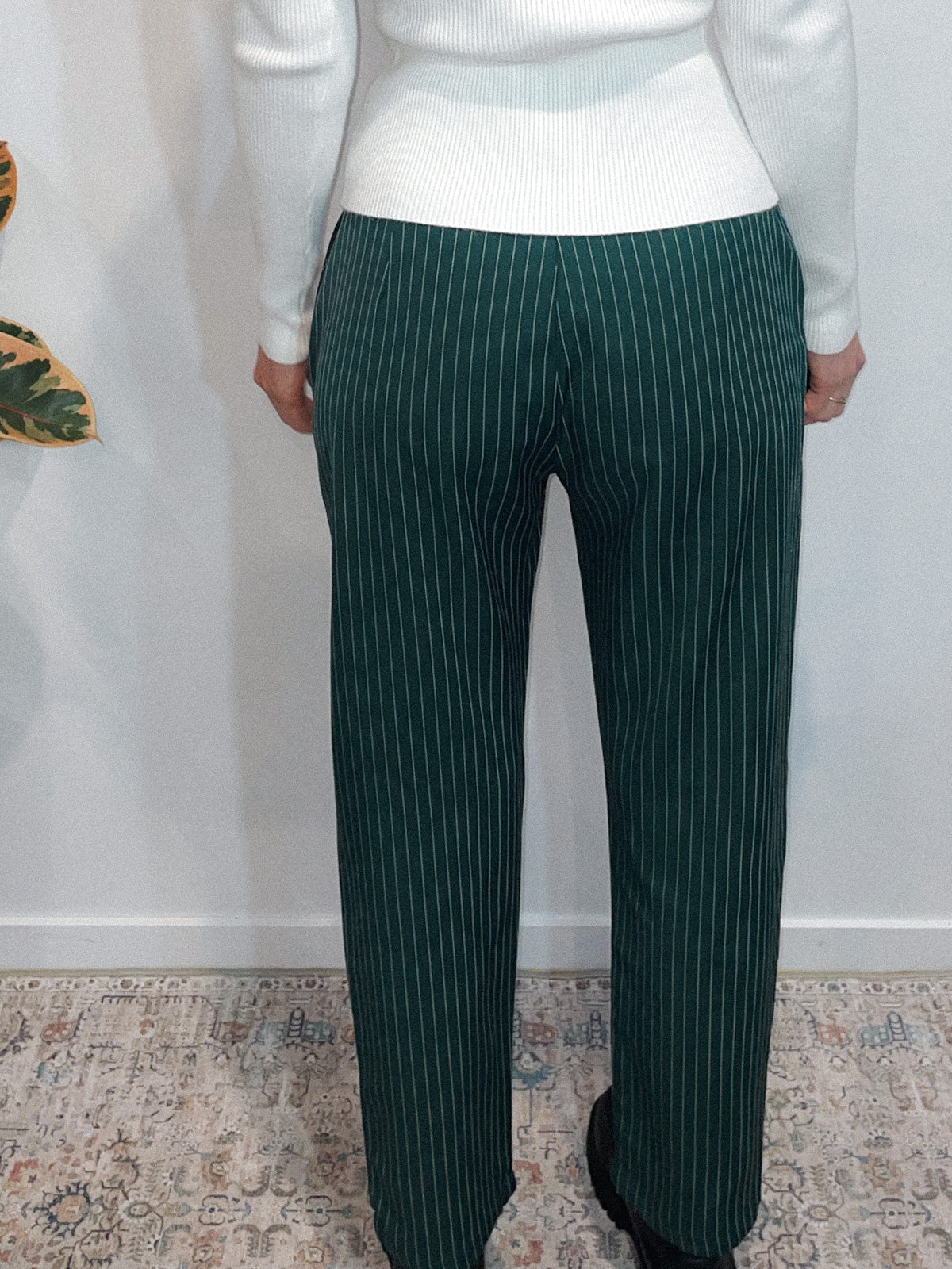 Green Pinstripe Trousers