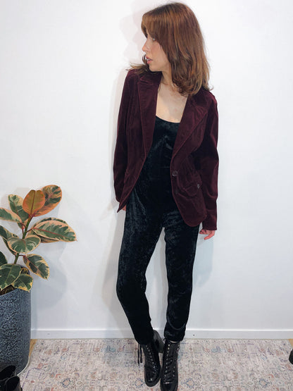 Corduroy Blazer in Deep Plum