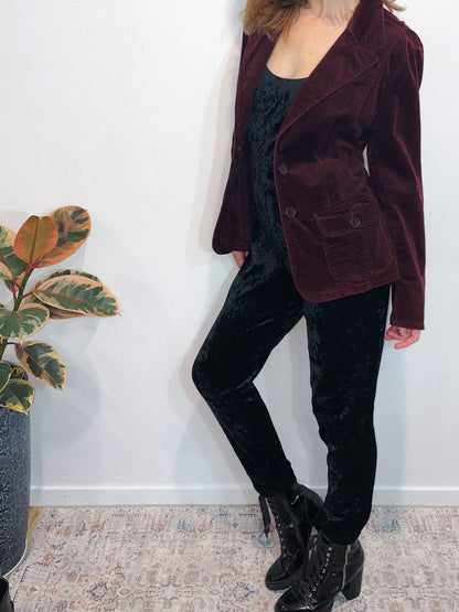 Corduroy Blazer in Deep Plum