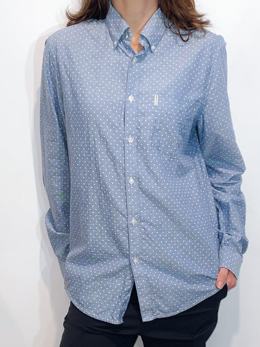 Polka Dot Chambray Oxford Shirt