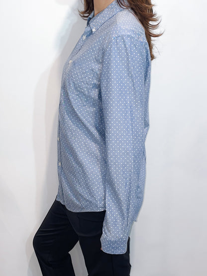 Polka Dot Chambray Oxford Shirt