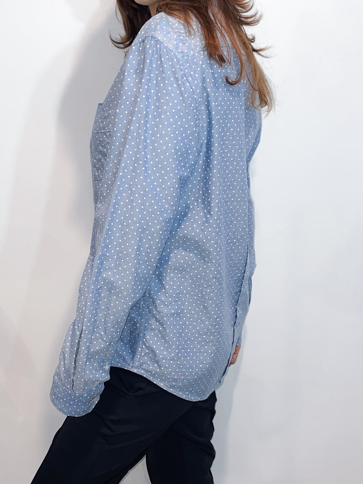 Polka Dot Chambray Oxford Shirt