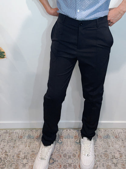Stretch Dress Pants in Dark Navy