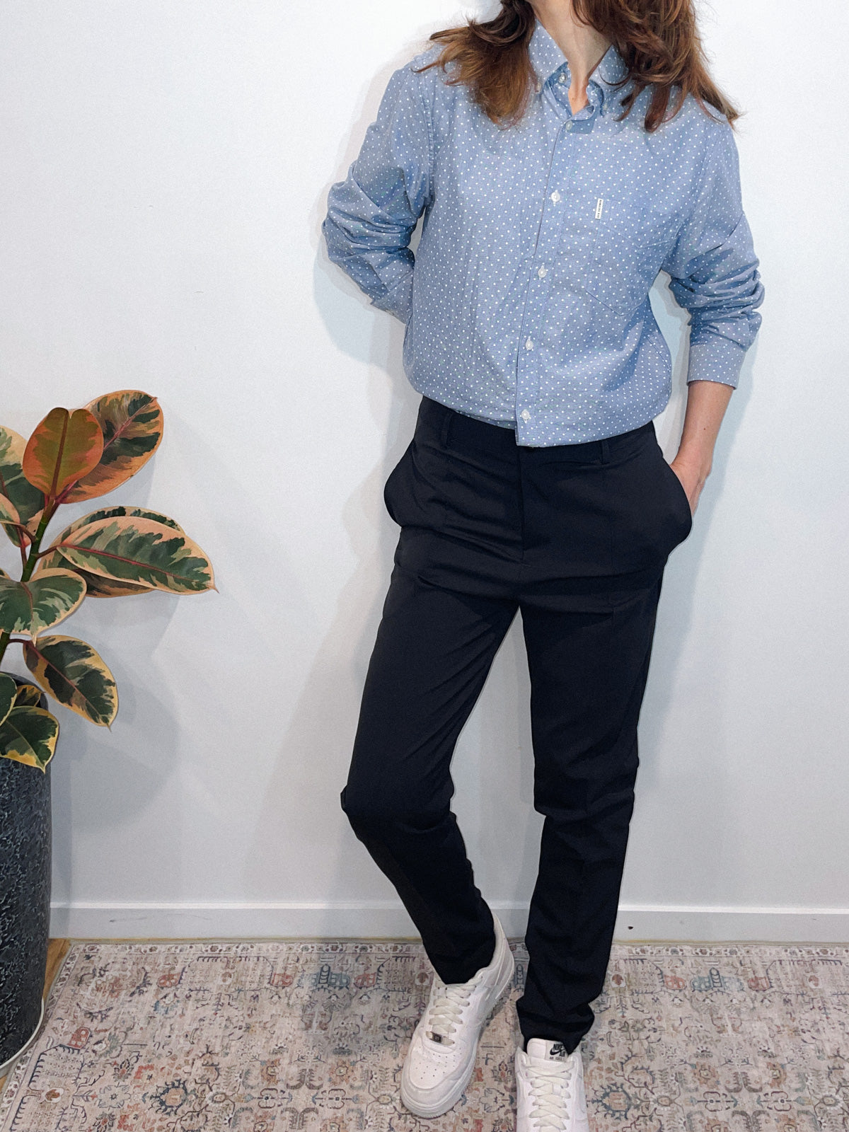 Stretch Dress Pants in Dark Navy
