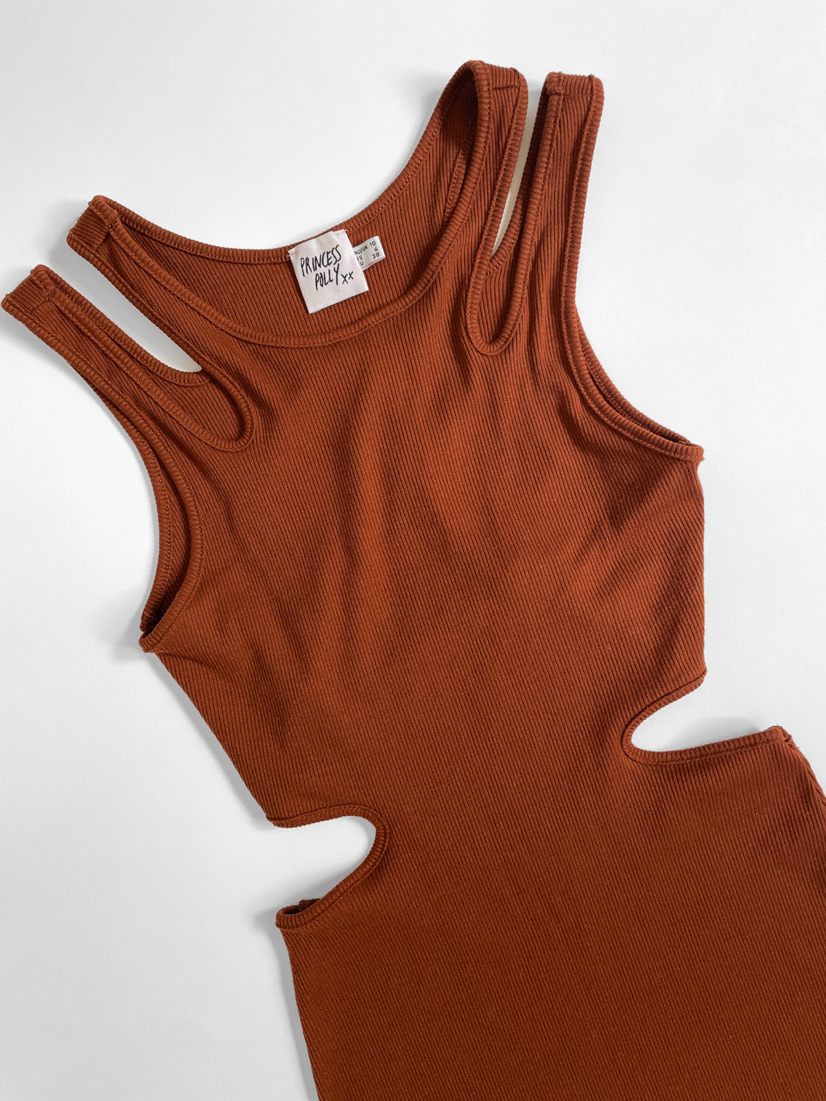 Strappy Ribbed Cutout Bodycon Mini Dress
