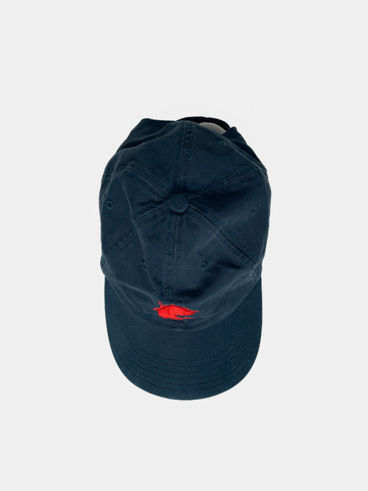 Navy Baseball Cap with Red Emblem