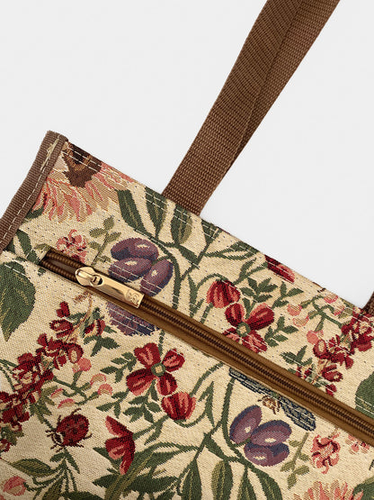 Garden Floral Jacquard Tapestry Handbag