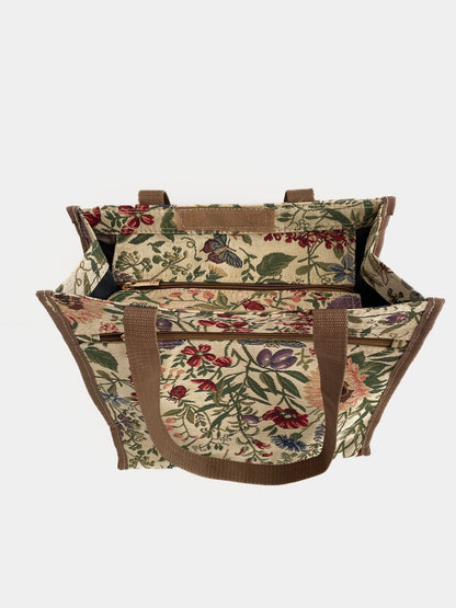 Garden Floral Jacquard Tapestry Handbag