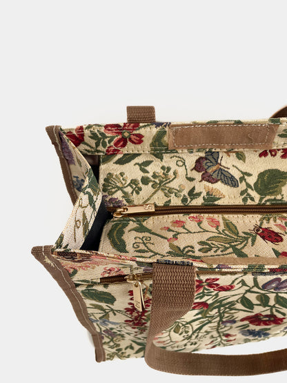 Garden Floral Jacquard Tapestry Handbag