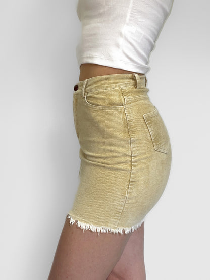 Camel Corduroy Mini Skirt