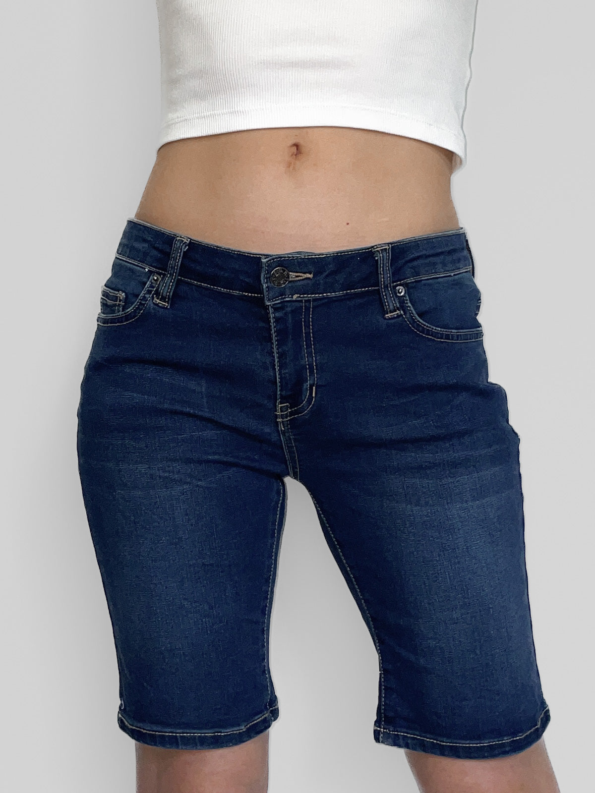 Dark Wash Denim Riders by Lee Knee Length Jort Short