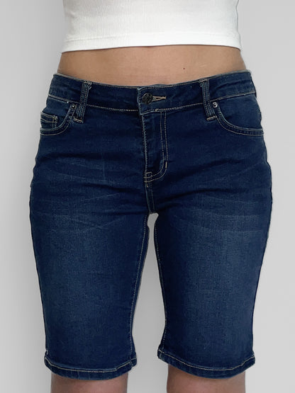 Dark Wash Denim Riders by Lee Knee Length Jort Short