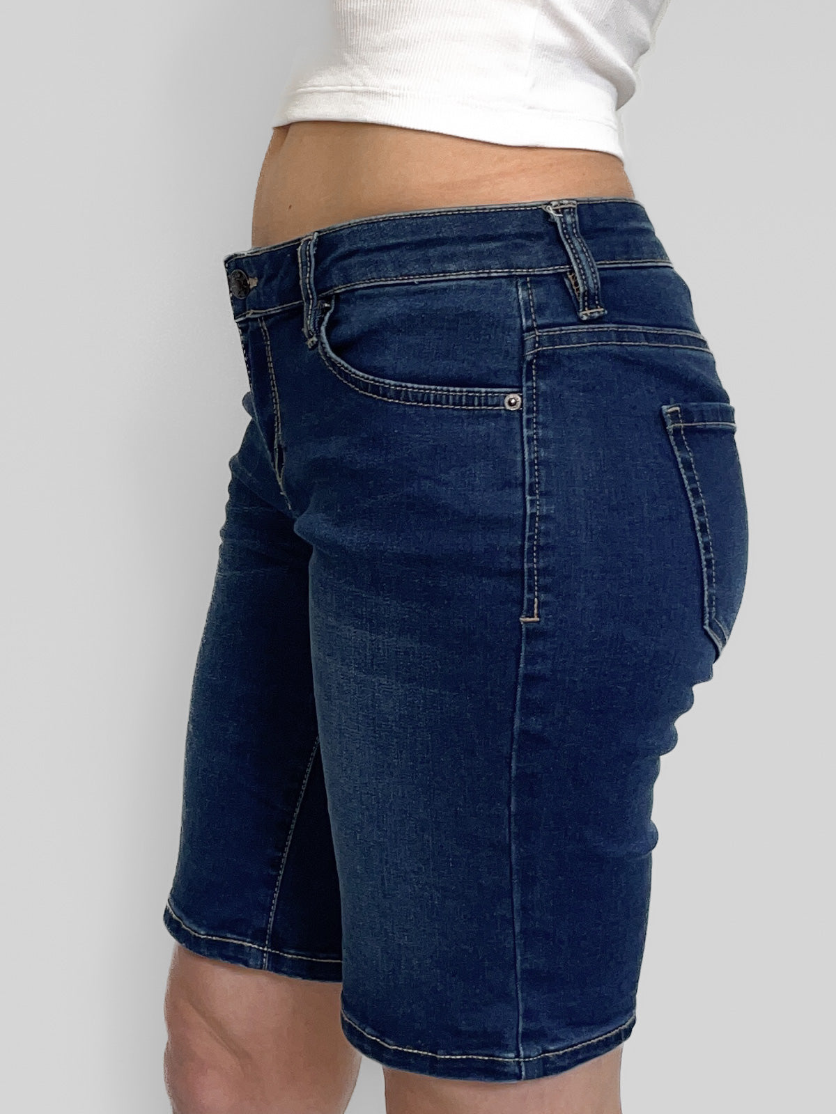 Dark Wash Denim Riders by Lee Knee Length Jort Short