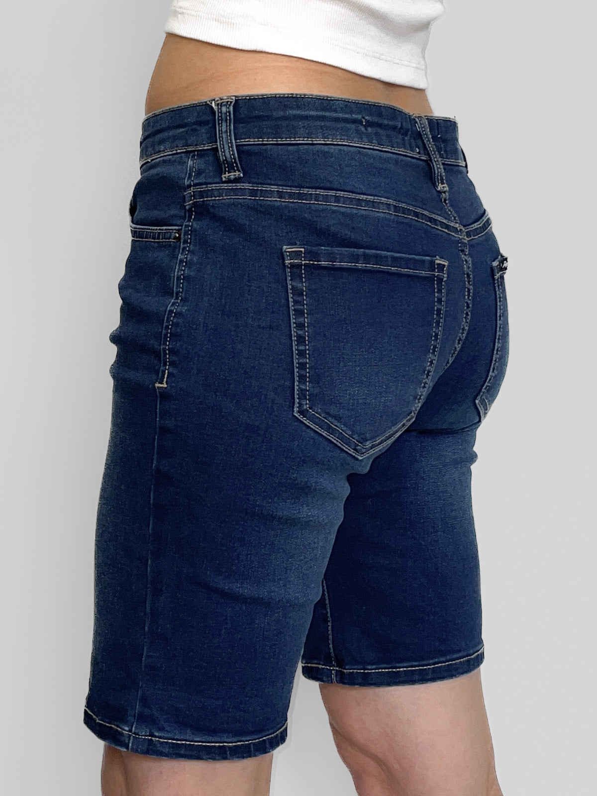 Dark Wash Denim Riders by Lee Knee Length Jort Short