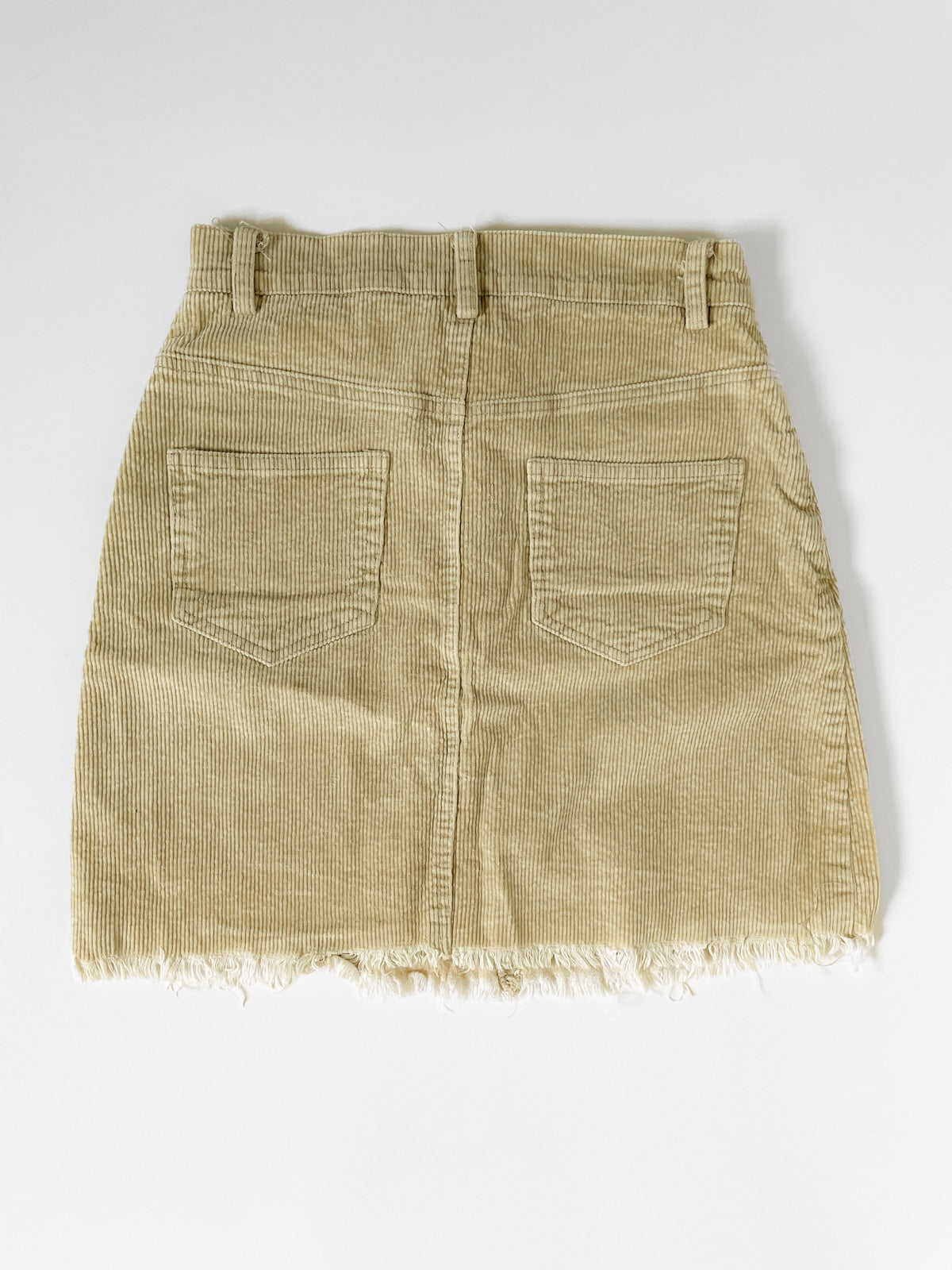 Camel Corduroy Mini Skirt