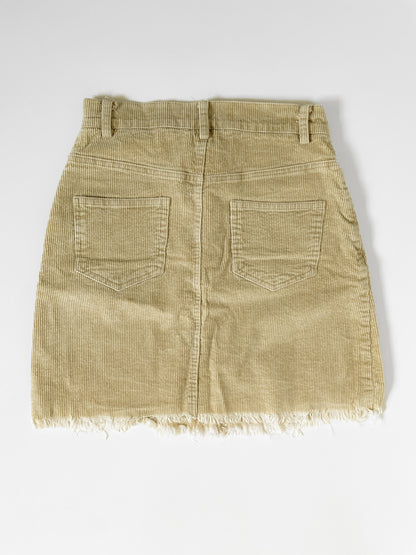 Camel Corduroy Mini Skirt