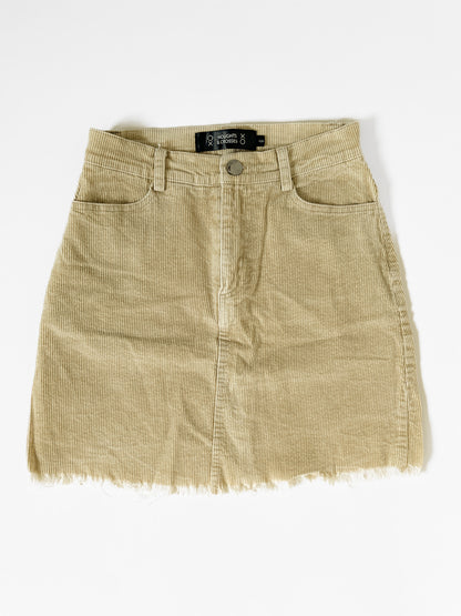 Camel Corduroy Mini Skirt