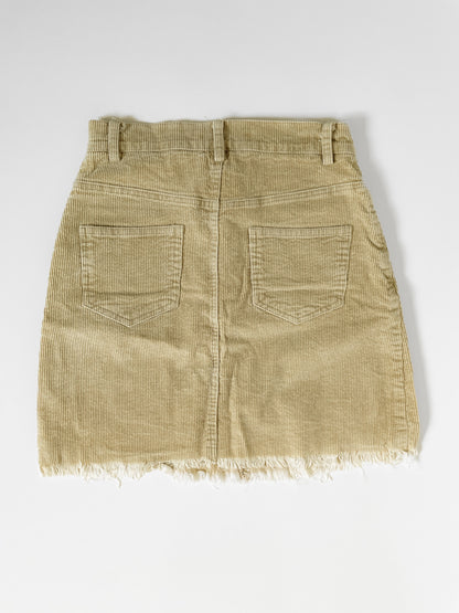 Camel Corduroy Mini Skirt