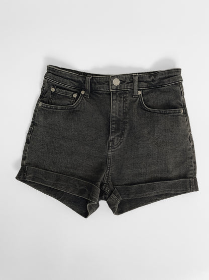 Black Wash High Waisted Denim Shorts