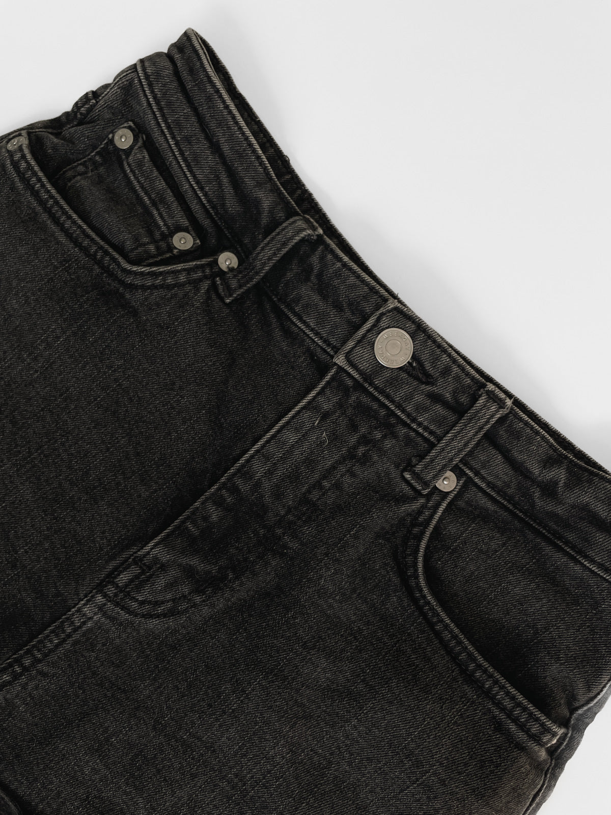 Black Wash High Waisted Denim Shorts