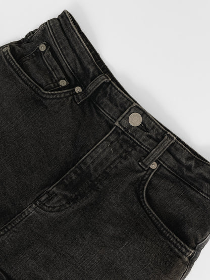 Black Wash High Waisted Denim Shorts
