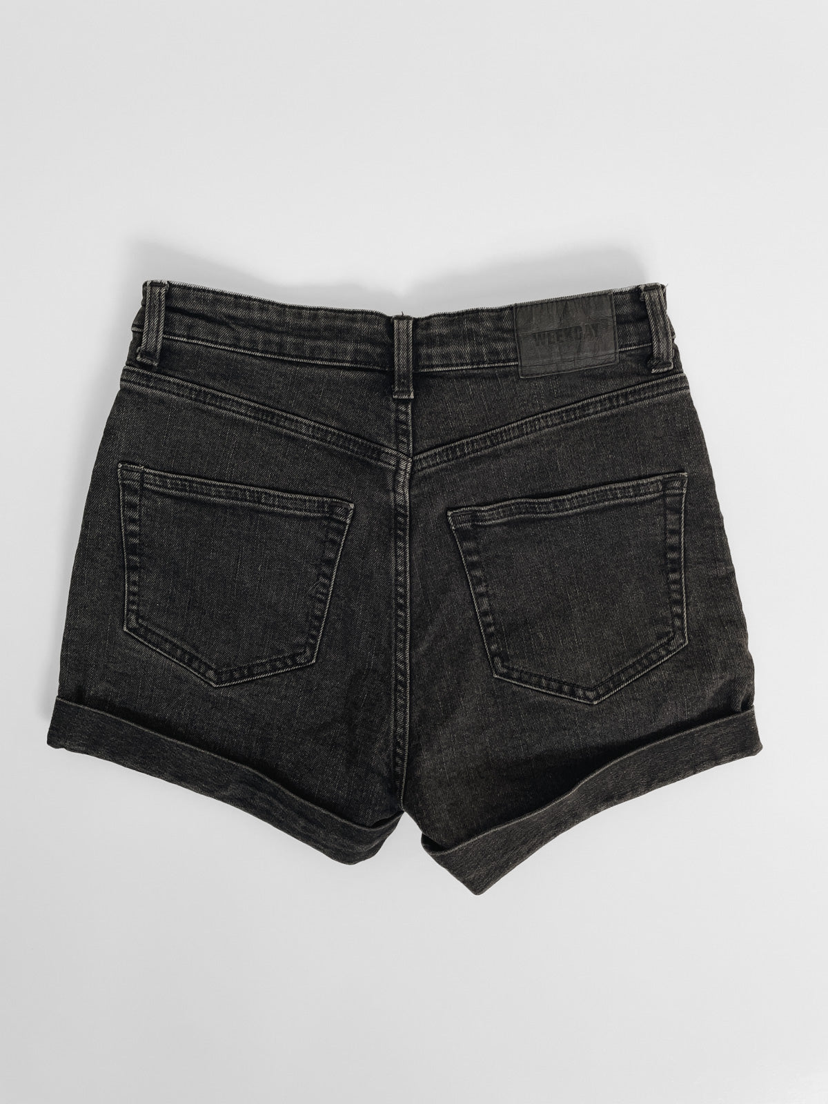 Black Wash High Waisted Denim Shorts