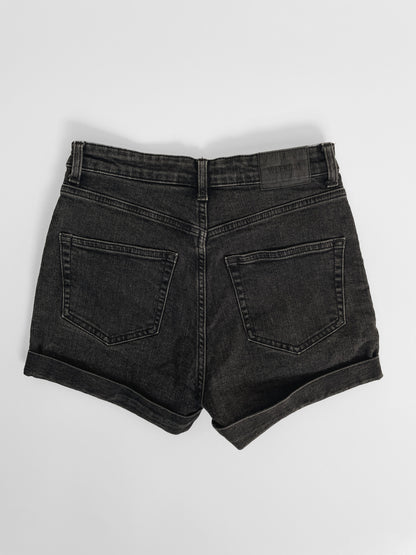 Black Wash High Waisted Denim Shorts