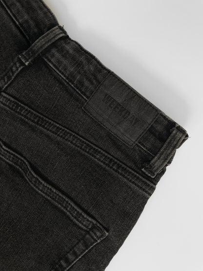 Black Wash High Waisted Denim Shorts