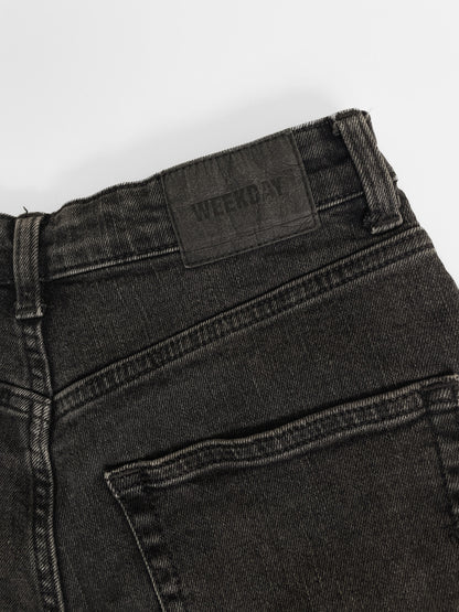 Black Wash High Waisted Denim Shorts