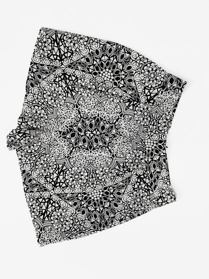 Lightweight High Waisted Mosaic Print Shorts