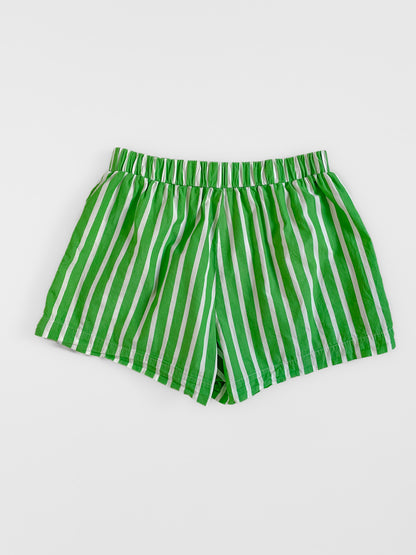 Green and White Striped Shorts