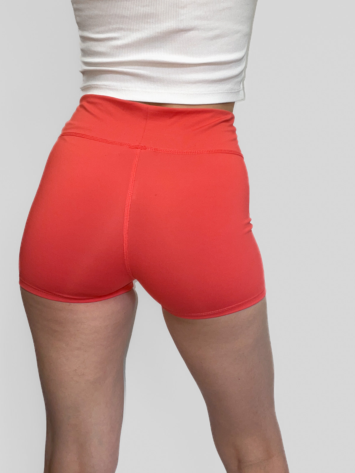 Active Micro Shorts in Coral & Grey