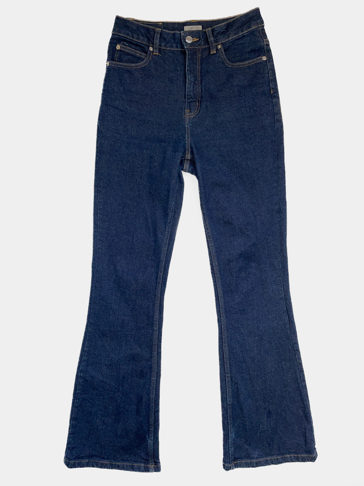 Grab Denim Organic Cotton Flare High Rise in Dark Wash