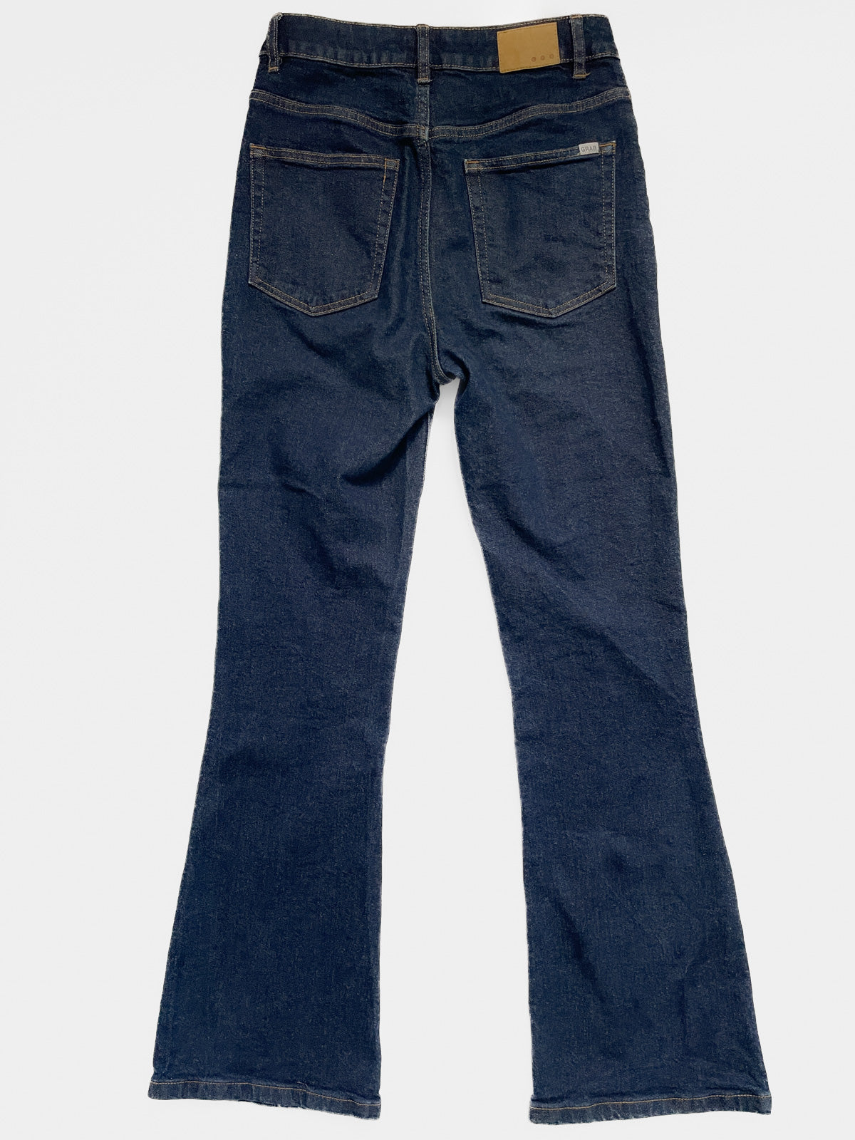 Grab Denim Organic Cotton Flare High Rise in Dark Wash