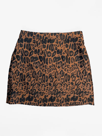 Leopard Print Jacquard Mini Skirt